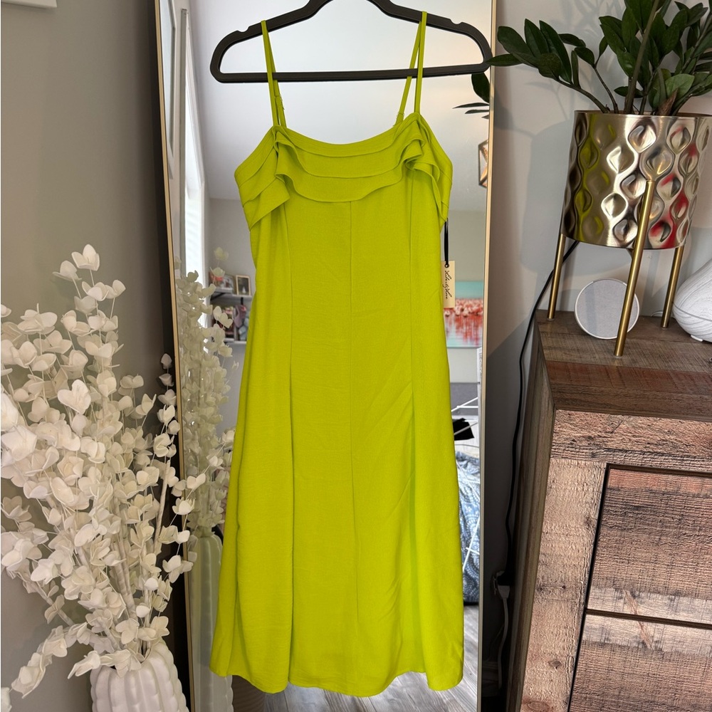 Lime Green Ruffle Dress
